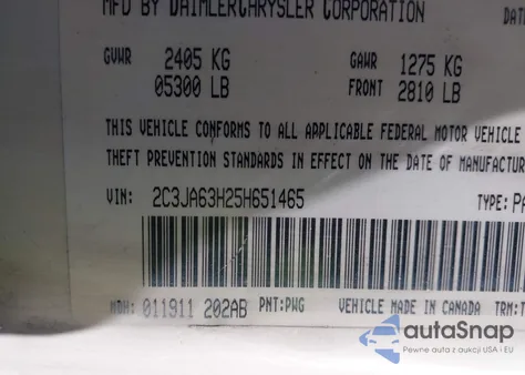 2005 Chrysler 300C из США, поврежденный, VIN 2C3JA63H25H651465